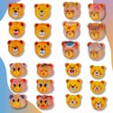 Drewniana układanka misie skrzynka klocki 74 el puzzle