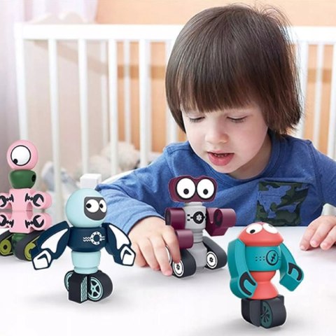 Klocki magnetyczne dla dzieci roboty 21 elementów kosmiczna zabawa