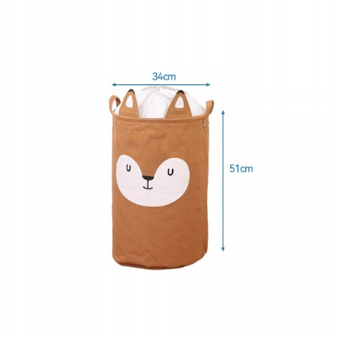 Kosz organizer na zabawki 60L dla dzieci pojemnik zamykany Lisek