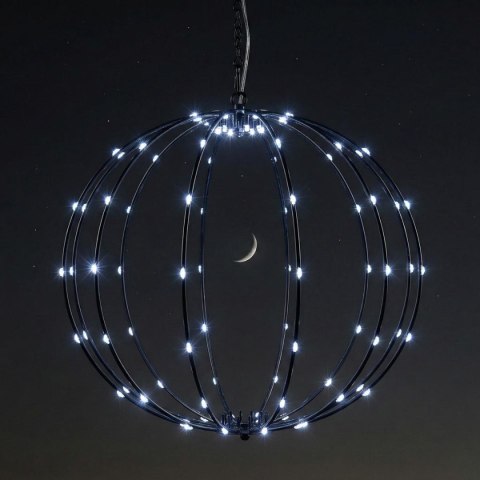 LAMPA SOLARNA WISZĄCA KULA 30CM 120 LED ZIMNY BIAŁY