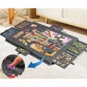 Ogromna mata filcowa do puzzli Stolik zamykany 6 szuflad organizer 77x54 cm