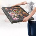 Ogromna mata filcowa do puzzli Stolik zamykany 6 szuflad organizer 77x54 cm