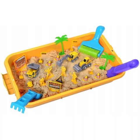 Piasek Kinetyczny dla dzieci Magiczny Plac Budowy 1,5 kg Maszyny Foremki 3+