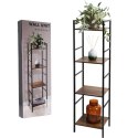 REGAŁ PÓŁKA STOJĄCA 4 POZIOMOWA MDF METAL 29,5x23,5x106,5CM