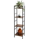 REGAŁ PÓŁKA STOJĄCA 4 POZIOMOWA MDF METAL 29,5x23,5x106,5CM