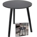 STOLIK KAWOWY 40x41CM BLAT OKRĄGŁY MDF CZARNY