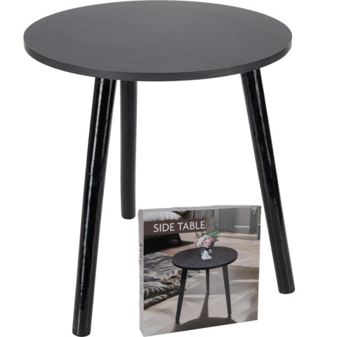 STOLIK KAWOWY 40x41CM BLAT OKRĄGŁY MDF CZARNY