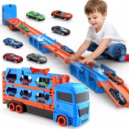 Tir laweta rozkładana ciężarówka auto ciężarowe z torowiskiem + 6 resoraków