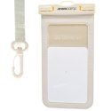 WODOODPORNE ETUI POKROWIEC NA TELEFON 12X22,5CM PVC ENERO CAMP KREMOWE