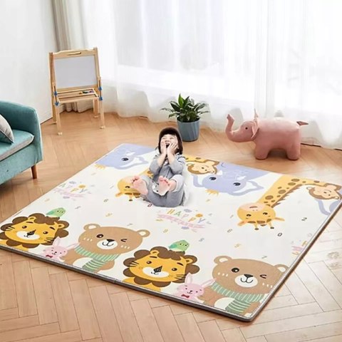 Dwustronna Mata piankowa edukacyjna składana dla dzieci duża 180x200 cm