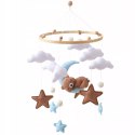 Karuzelka do Łóżeczka Dziecięcego Boho Naturalne Drewno + pałąk Bear & Moon