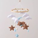 Karuzelka do Łóżeczka Dziecięcego Boho Naturalne Drewno + pałąk Bear & Moon