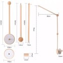 Karuzelka do Łóżeczka Dziecięcego Boho Naturalne Drewno + pałąk Rabbit Moon