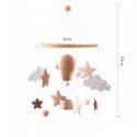 Karuzelka do Łóżeczka Dziecięcego Boho Naturalne Drewno z pałąkiem Balon