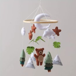 Karuzelka do Łóżeczka Dziecięcego Boho Naturalne Drewno z pałąkiem Bear