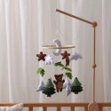 Karuzelka do Łóżeczka Dziecięcego Boho Naturalne Drewno z pałąkiem Bear
