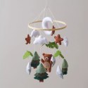 Karuzelka do Łóżeczka Dziecięcego Boho Naturalne Drewno z pałąkiem Bear