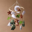 Karuzelka do Łóżeczka Dziecięcego Boho Naturalne Drewno z pałąkiem Bear