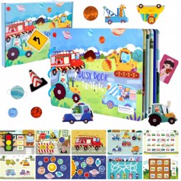 Cicha Książeczka Montessori Pojazdy na rzepy DIY Edukacyjna dla dzieci