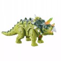 Dinozaur Interaktywny Triceratops Chodzący, Świecący, dla Dzieci Zielony