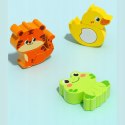 Drewniana układanka puzzle zwierzątka dla dzieci 18m+ panda sowa tygrys