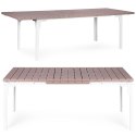 Stół ogrodowy rozkładany 180-240 cm do 12 os. stal HDPE beżowy MultiGarden