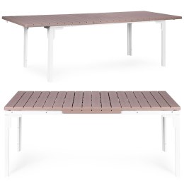 Stół ogrodowy rozkładany 180-240 cm do 12 os. stal HDPE beżowy MultiGarden