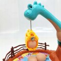 Zabawka zręcznościowa obrotowa dinozaur z jajkami gra dla dzieci manualna
