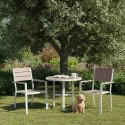 Zestaw 2 krzeseł ogrodowych na taras balkon stal HDPE beżowe białe MultiGarden