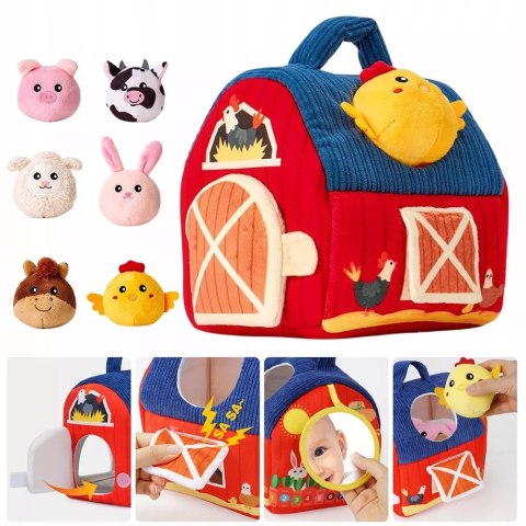 Zestaw Montessori 7w1 Farma Sensoryczna Domek 6-12 m+ dla dzieci