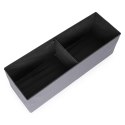 Pufa pikowana 111x38 cm ze schowkiem tapicerowana ława skrzynia jasnoszara ModernHome