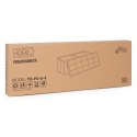 Pufa pikowana 111x38 cm ze schowkiem tapicerowana ława skrzynia jasnoszara ModernHome