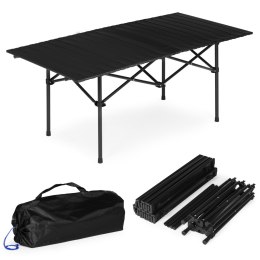 Stolik turystyczny składany 120x55 cm kempingowy z torbą czarny MultiGarden