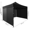 Pawilon ogrodowy eventowy automatyczny samorozkładalny namiot 3x3 m czarny MultiGarden