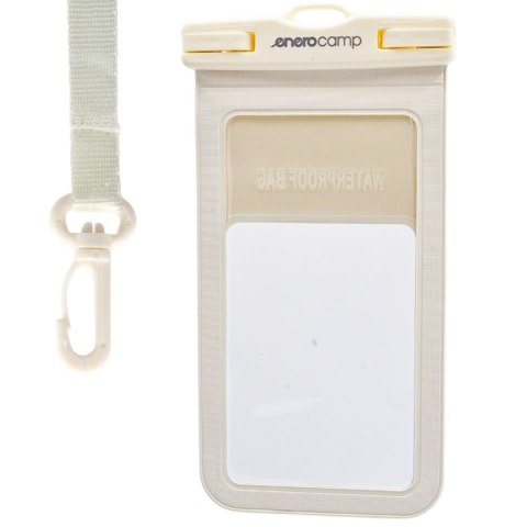 WODOODPORNE ETUI POKROWIEC NA TELEFON 12X22,5CM PVC ENERO CAMP KREMOWE