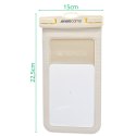 WODOODPORNE ETUI POKROWIEC NA TELEFON 12X22,5CM PVC ENERO CAMP KREMOWE