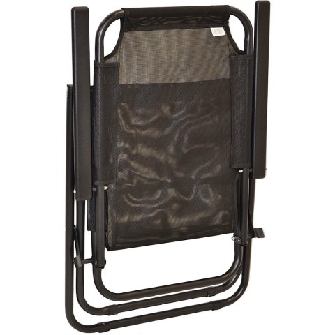 KRZESŁO TURYSTYCZNE Z PODŁOKIETNIKAMI 61x66x65-108CM SKŁADANE CZARNE