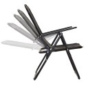 KRZESŁO TURYSTYCZNE Z PODŁOKIETNIKAMI 61x66x65-108CM SKŁADANE CZARNE