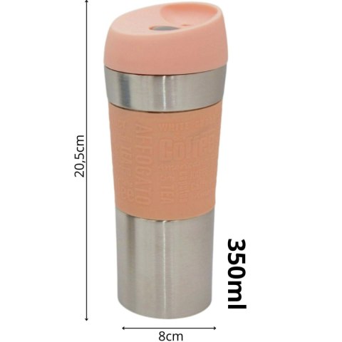 KUBEK TERMICZNY TURYSTYCZNY EXCELLENT HOUSEWARE 350ML RÓŻOWY