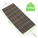 HAMAK OGRODOWY 1 OSOBOWY 200X100CM Z DRĄŻKIEM ETNO CZARNO-BIAŁY 1078106