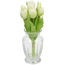 BUKIET 7 TULIPANÓW BIAŁYCH 31CM JAK ŻYWYCH DEKORACJA WIOSENNA
