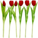BUKIET 7 TULIPANÓW CZERWONYCH 31CM JAK ŻYWYCH DEKORACJA WIOSENNA