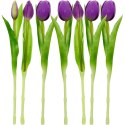 BUKIET 7 TULIPANÓW FIOLETOWYCH 31CM JAK ŻYWYCH DEKORACJA WIOSENNA