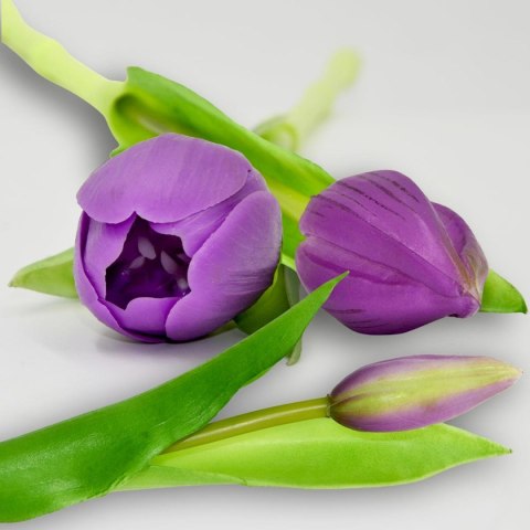 BUKIET 7 TULIPANÓW FIOLETOWYCH 31CM JAK ŻYWYCH DEKORACJA WIOSENNA