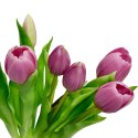BUKIET 7 TULIPANÓW JASNO FIOLETOWYCH 31CM JAK ŻYWYCH DEKORACJA WIOSENNA