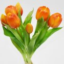 BUKIET 7 TULIPANÓW POMARAŃCZOWYCH 31CM JAK ŻYWYCH DEKORACJA WIOSENNA