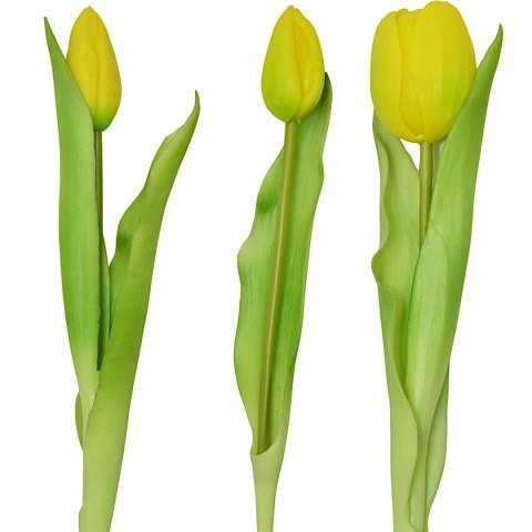BUKIET 7 TULIPANÓW ŻÓŁTYCH 31CM JAK ŻYWYCH DEKORACJA WIOSENNA