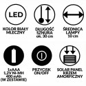 LAMPA SOLARNA PLASTIKOWA KULA WISZĄCA NA KLIPS 10X30CM KPL.2SZT