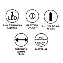 LAMPA SOLARNA SZKLANA KULA 7,5x34CM RGB