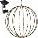 LAMPA SOLARNA WISZĄCA KULA 30CM 120 LED CIEPŁY BIAŁY